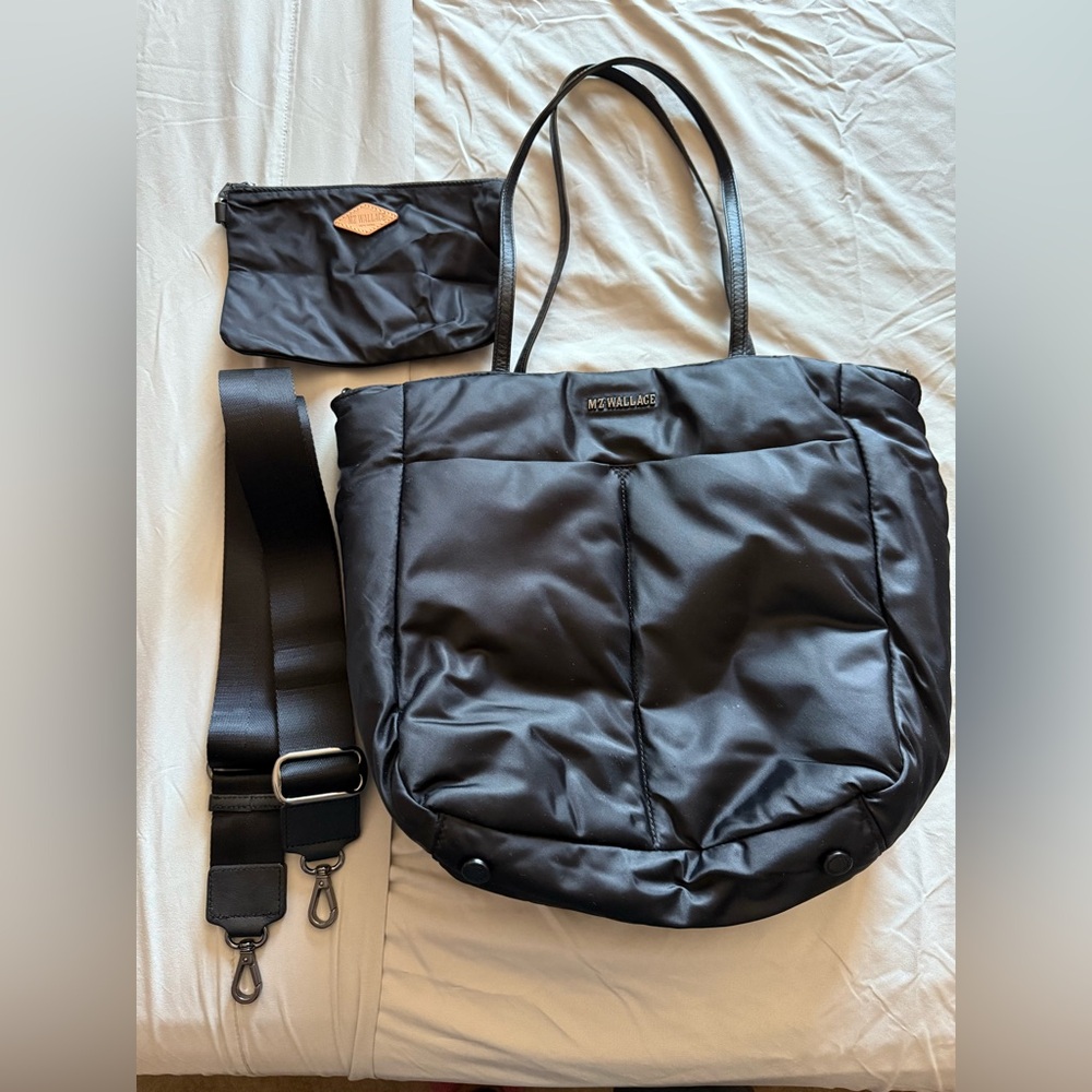 Medium MZ Wallace Black Bowery Quattro Tote Bag with Accessories-gently used